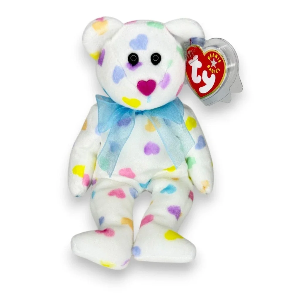 Kissme the Bear | Colorful Heart Sweetheart | Mint Heart Tag TY Beanie Baby